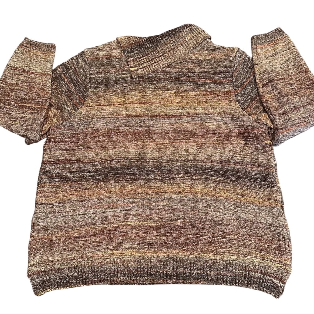 CJ Banks Sweater Womens XL Brown Fall Vintage Grandma Core Button Mock Neck Used - Picture 4 of 8